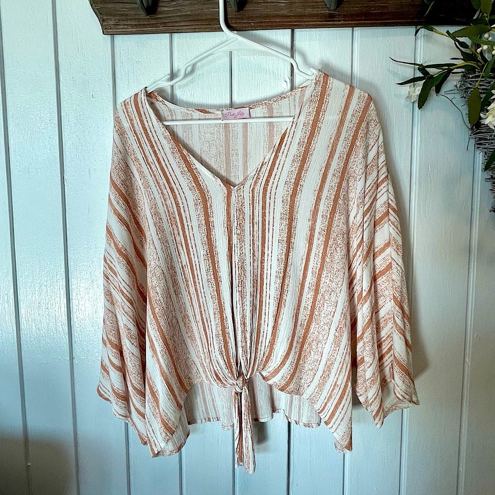 Tie front blouse